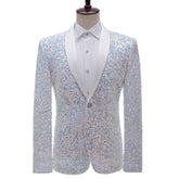 Silver Spectrum Sparkle Night Club Men's Jacket